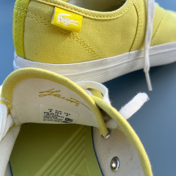 Lacoste Yellow Canvas Sneakers - Picture 8 of 9